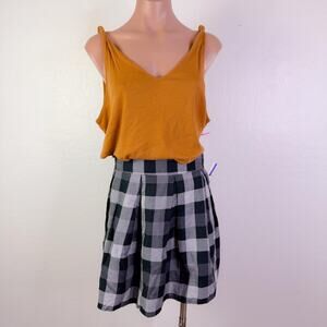 Noisy May Plaid Pleated Mini Skirt Gray Preppy Whimsigoth Grunge Goth Size M NWT